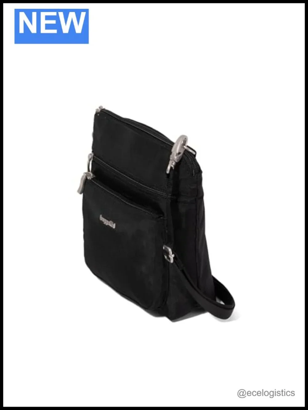 Nylon Crossbody Bag with EMF & RFID Blocking, Adjustable Strap, 6 Pockets